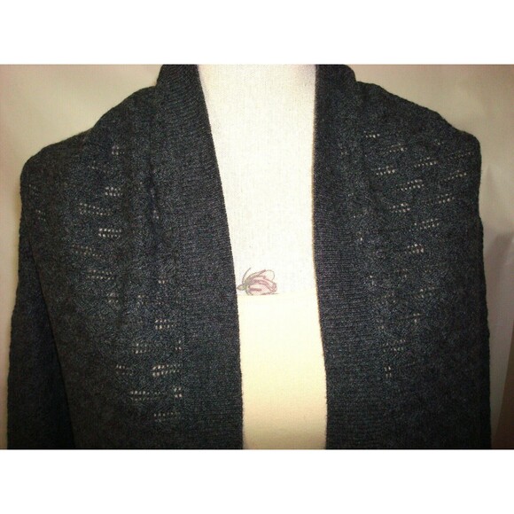 NWT New Womens XL 1X Ryllace Plus 100% Cashmere Open Cardigan Sweater Dark Gray - Picture 5 of 8